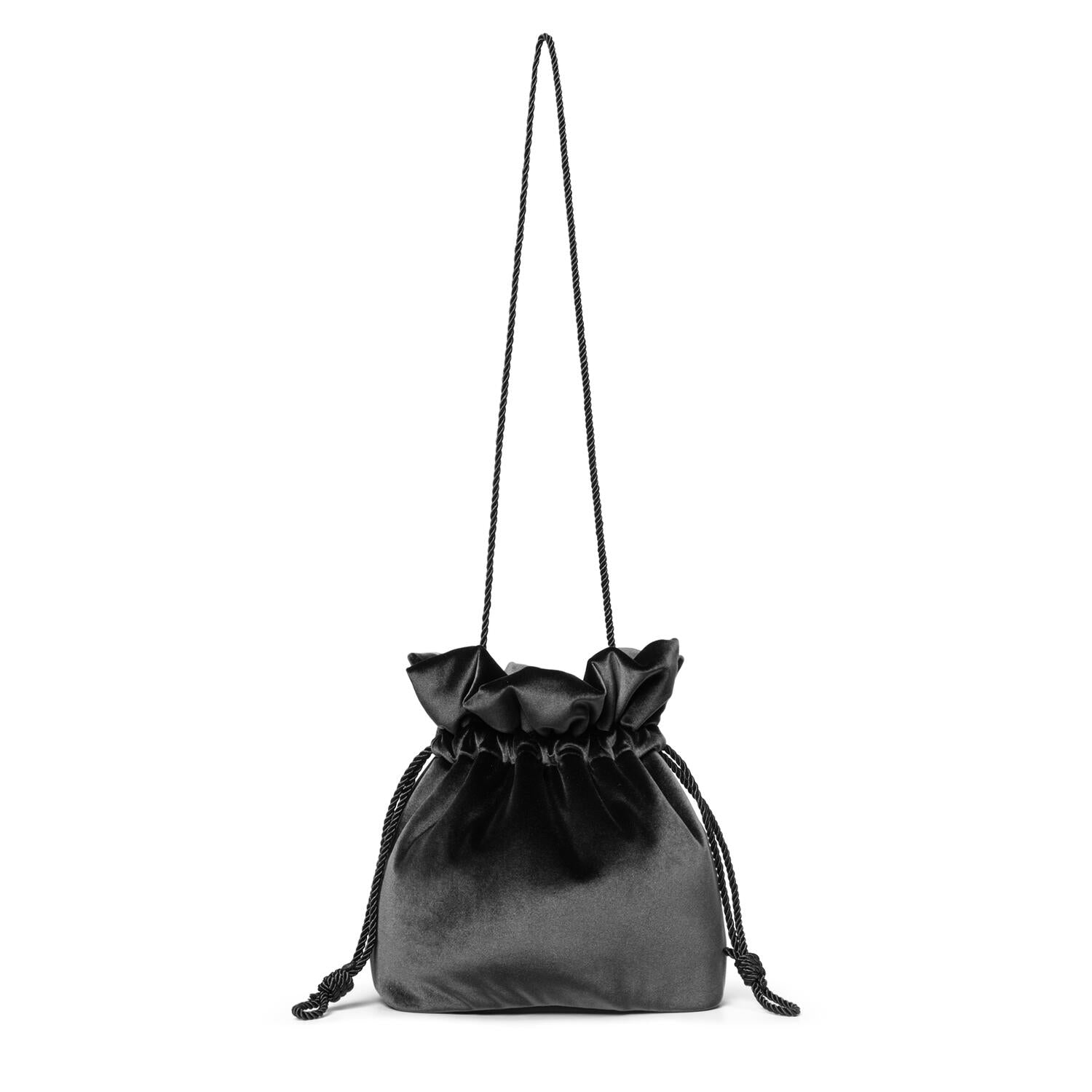 Velour crossobody taske – Obsidian